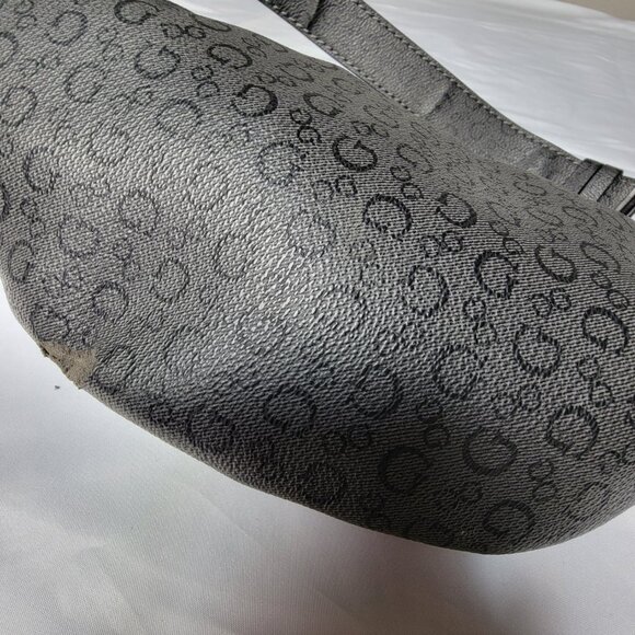 Guess Monogram Fanny Pack Waist Bag Gray 11"x6" Silver Tone Hardware - Picture 4 of 12
